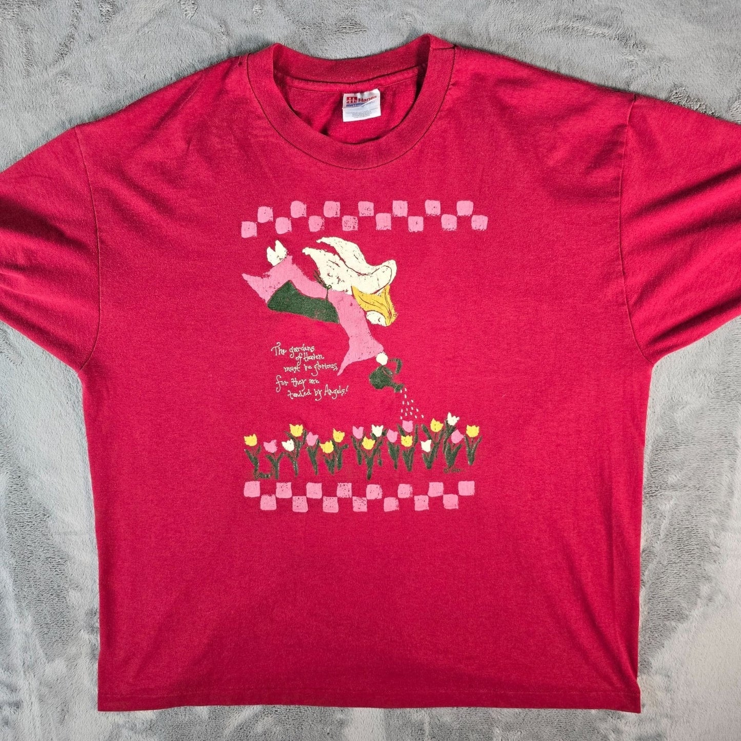 Vintage 1990s Hanes "The Gardens of Heaven...Tended by Angels" T-Shirt (XL)