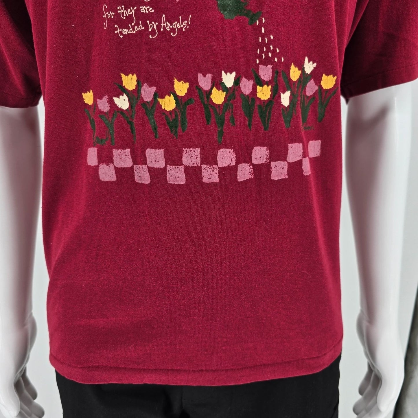 Vintage 1990s Hanes "The Gardens of Heaven...Tended by Angels" T-Shirt (XL)
