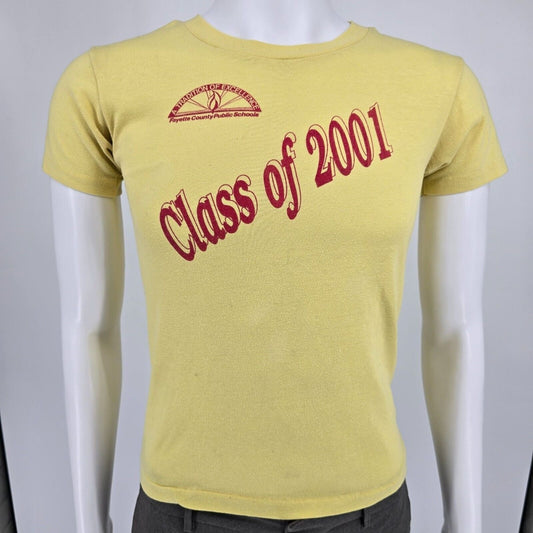 Vintage Fayette County Public Schools Class of 2001 Yellow T-Shirt (Youth Large)