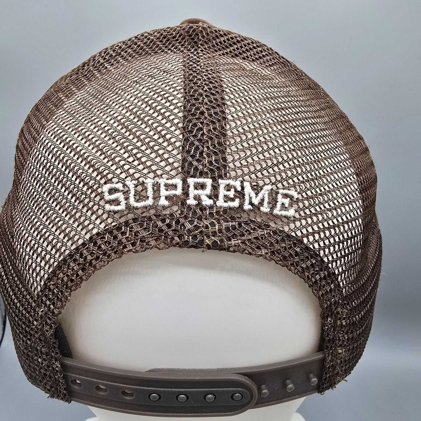 Supreme Spring Summer 2022 Alien 5-Panel Brown Snapback Mesh Trucker Hat/Cap