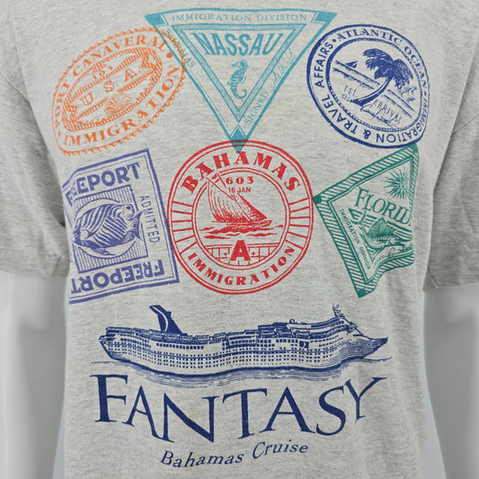 Vintage 1990s Tortuga Sportswear Fantasy Bahamas Cruise Heather Gray T-Shirt (L)