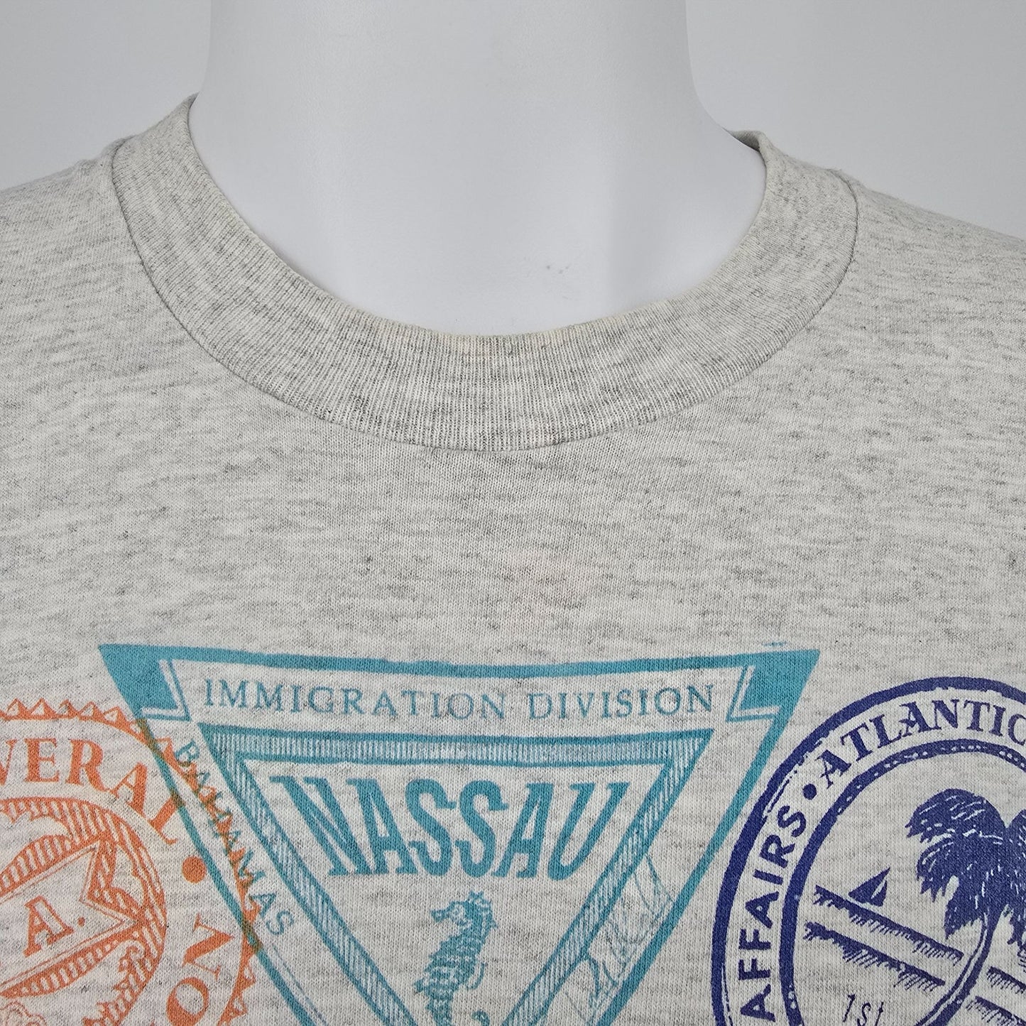Vintage 1990s Tortuga Sportswear Fantasy Bahamas Cruise Heather Gray T-Shirt (L)