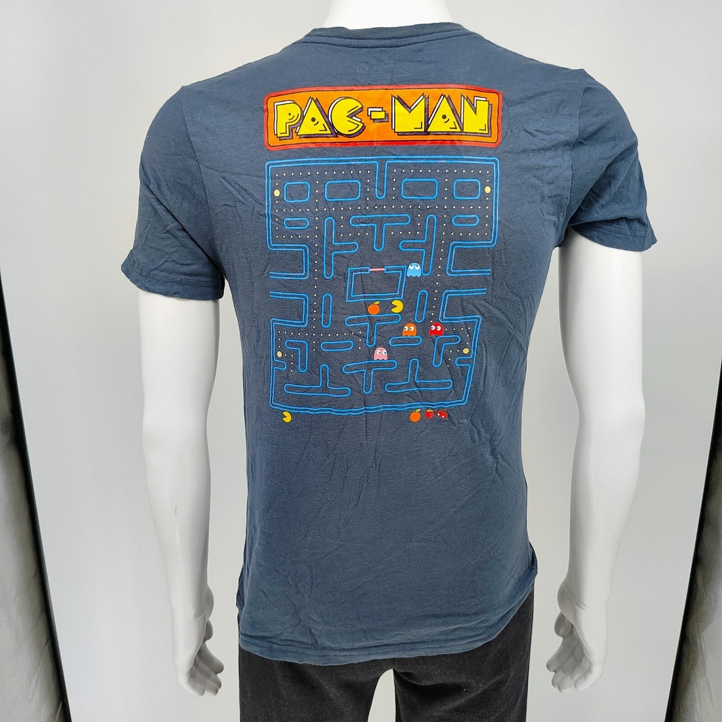 Pac-Man Boys Logo and Maze Blue Graphic T-Shirt (2XL)