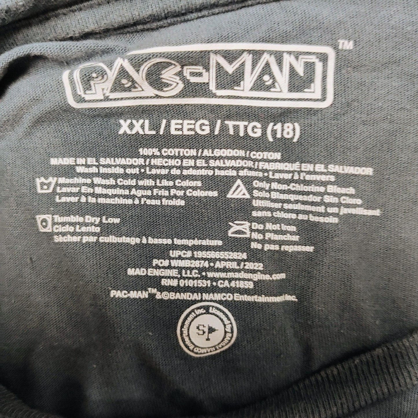 Pac-Man Boys Logo and Maze Blue Graphic T-Shirt (2XL)