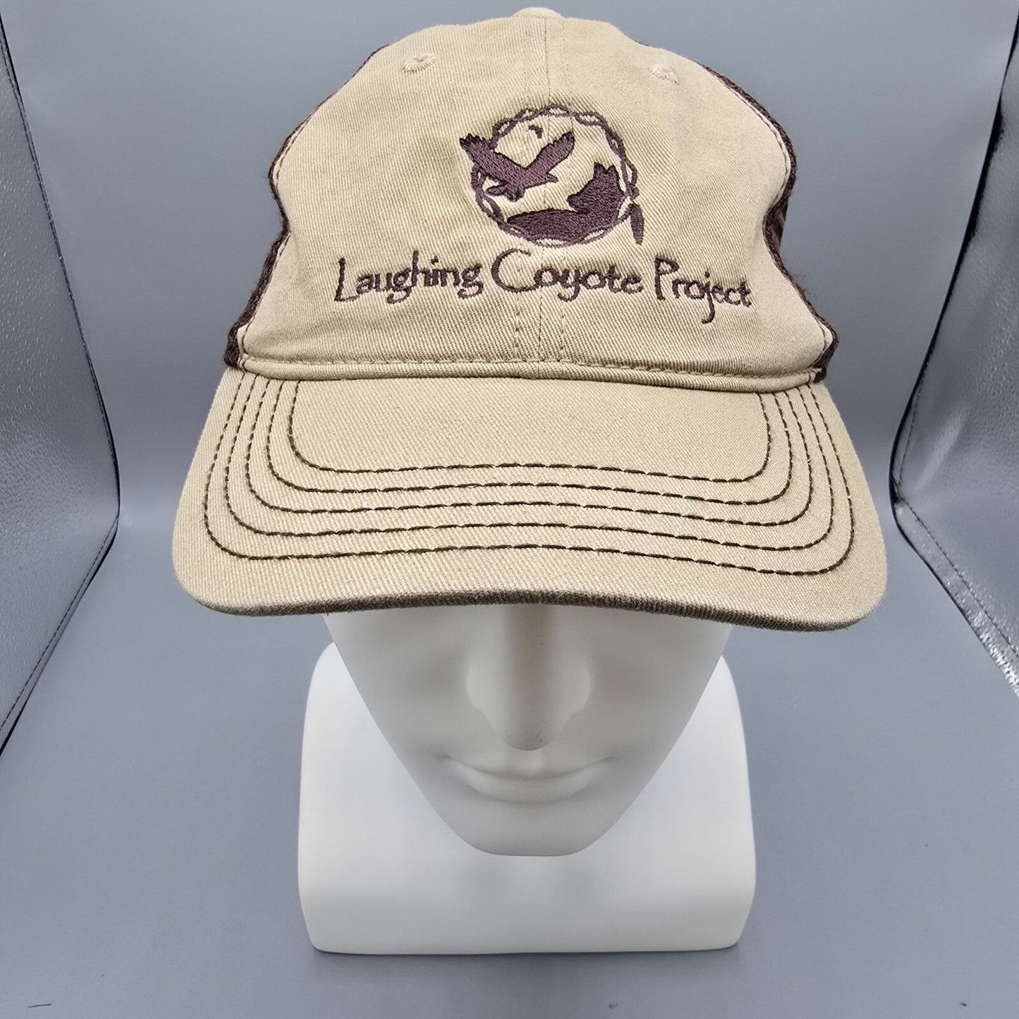Laughing Coyote Project Beige & Brown District Super Soft Mesh Back Dad Cap