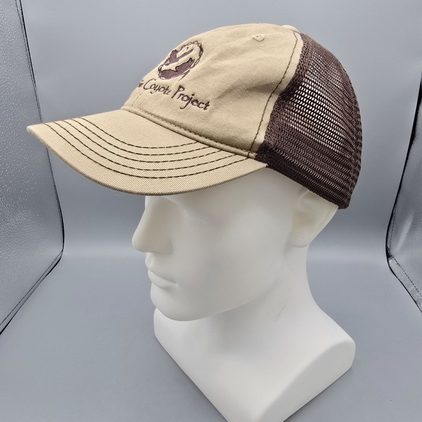 Laughing Coyote Project Beige & Brown District Super Soft Mesh Back Dad Cap