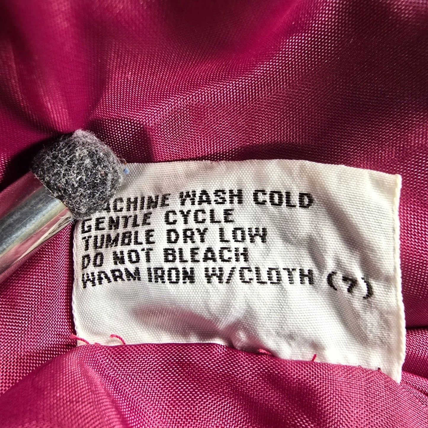 Vintage 1980s Members Only Burgundy/Wine Polycotton Zip-Front Racer Jacket (L)