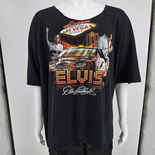 2000s Chase Authentics Dale Earnhardt & Elvis Las Vegas NASCAR T-Shirt (3XL/4XL)