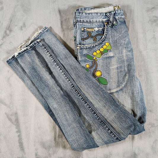 Vintage Y2K LR Genes Lifted Research Group Mens Japanese Tea Garden Jeans -36x32
