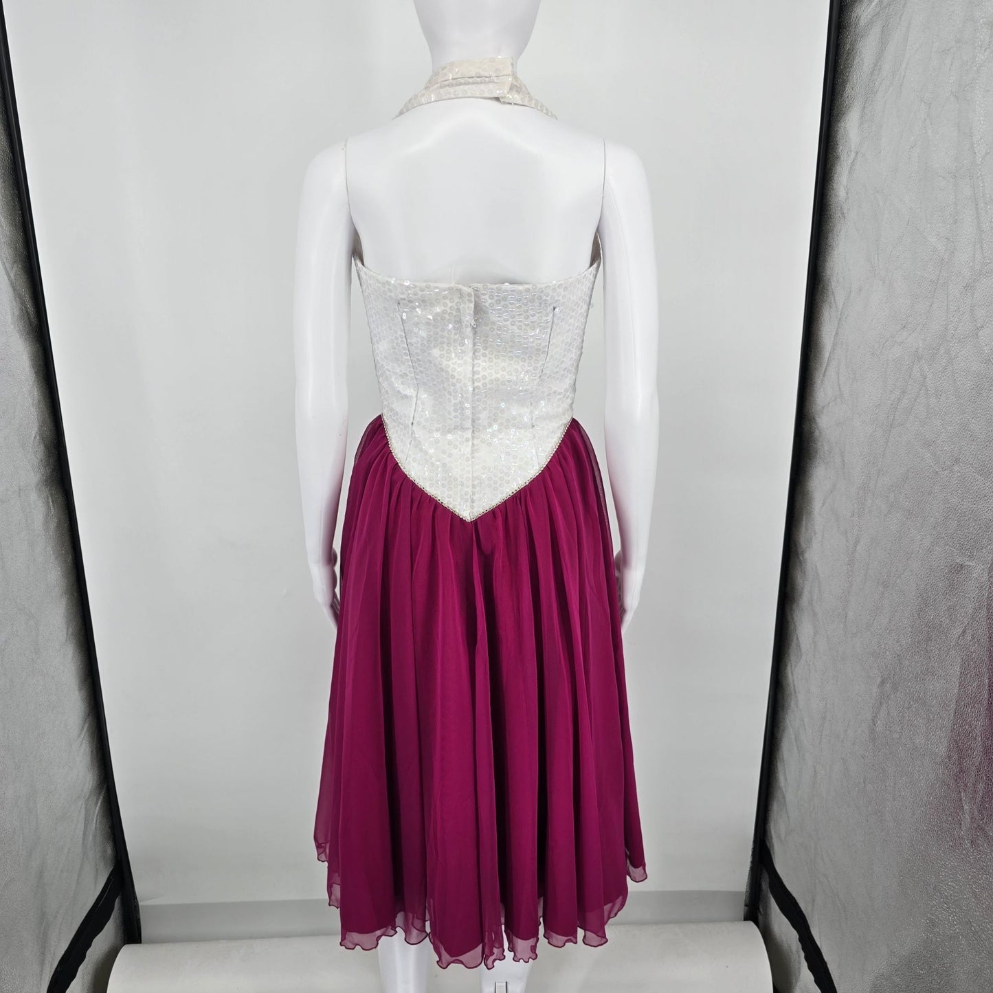 Vintage 1980s Rivar's Sequined Halter Performance/Party Dress (Junior's Small)