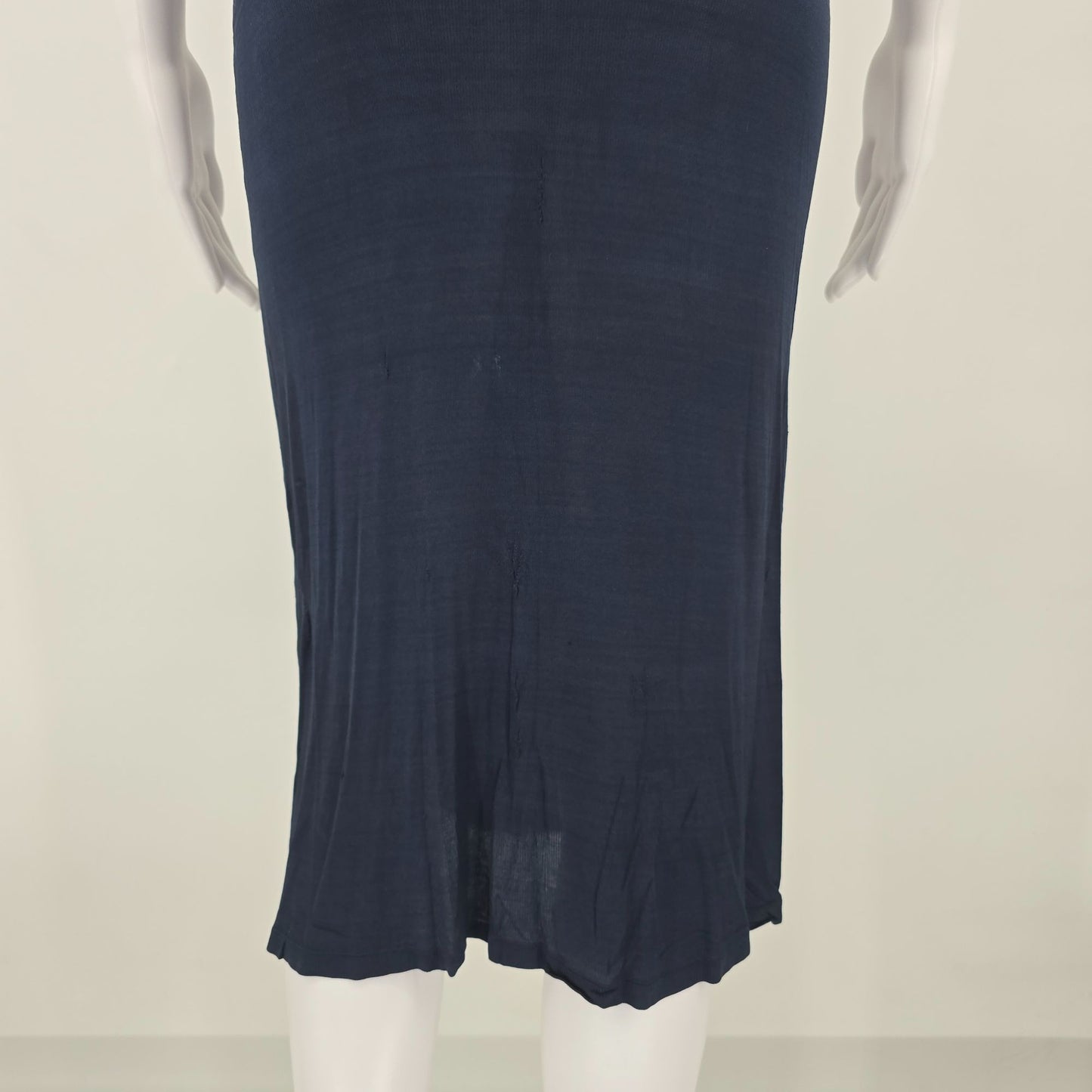 Vintage 1940s Sakura Distinctive Underthings Bemberg Rayon Navy Slip (XS/S)