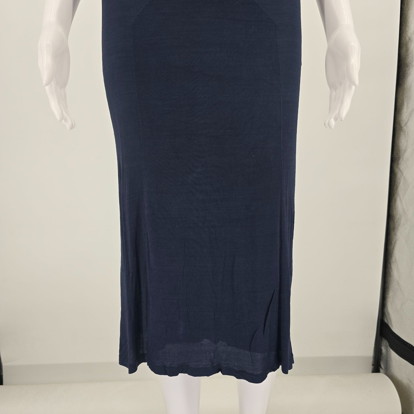 Vintage 1940s Sakura Distinctive Underthings Bemberg Rayon Navy Slip (XS/S)