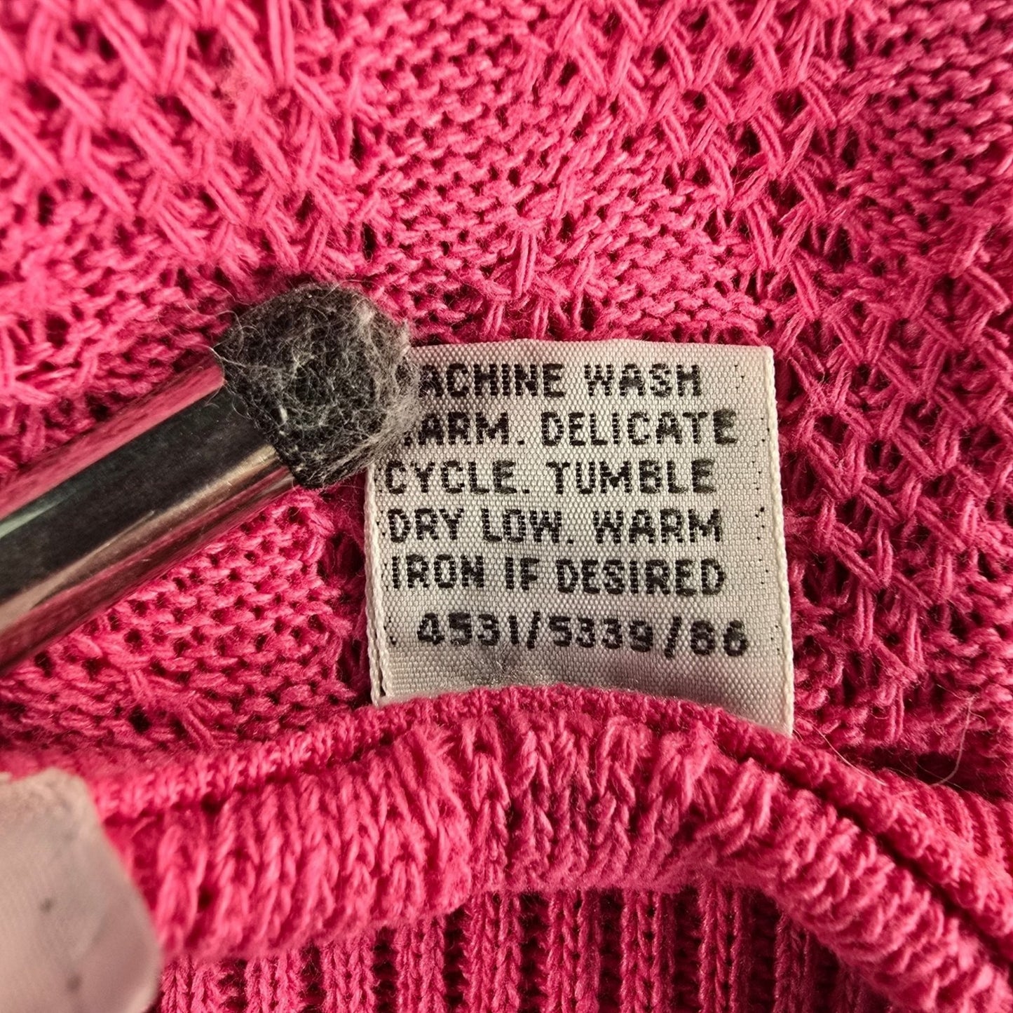 Vintage 1980s Presentation Pink Mixed Knit Short Sleeve Pullover Top (M)