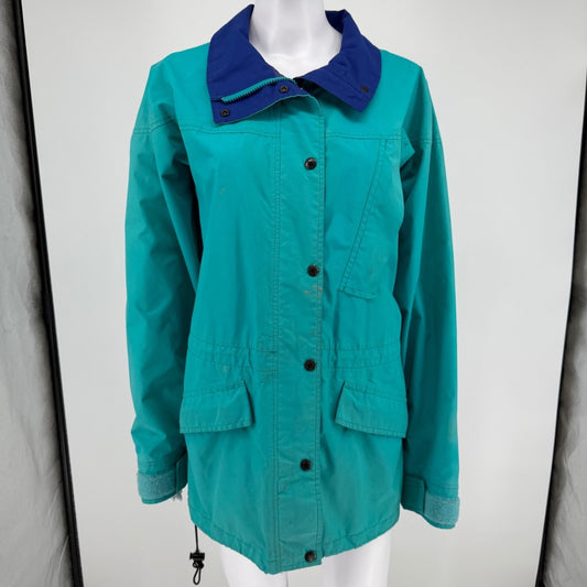 Vintage 1990s The North Face Women's Teal Made in USA Gore-Tex Shell Jacket (M)