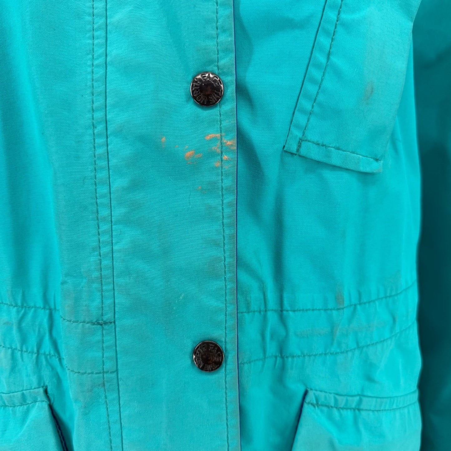 Vintage 1990s The North Face Women's Teal Made in USA Gore-Tex Shell Jacket (M)