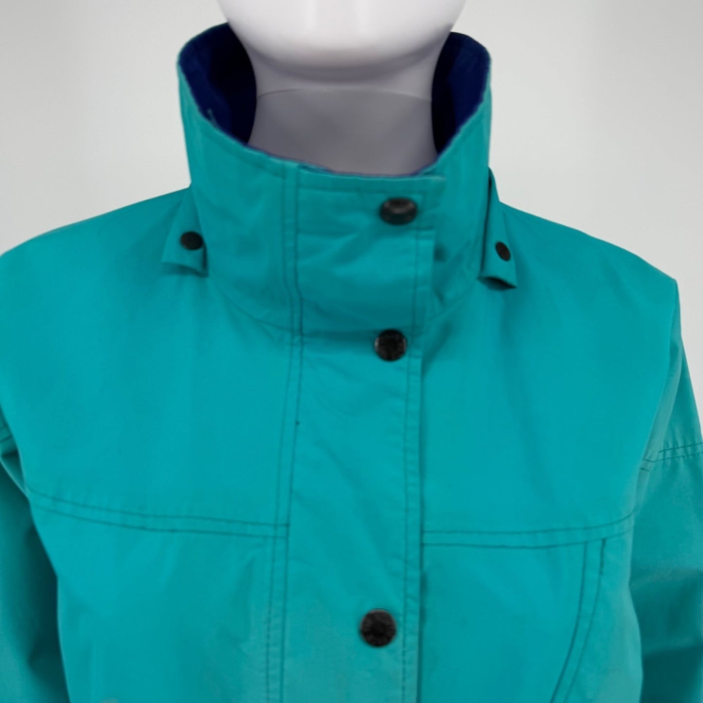 Vintage 1990s The North Face Women's Teal Made in USA Gore-Tex Shell Jacket (M)
