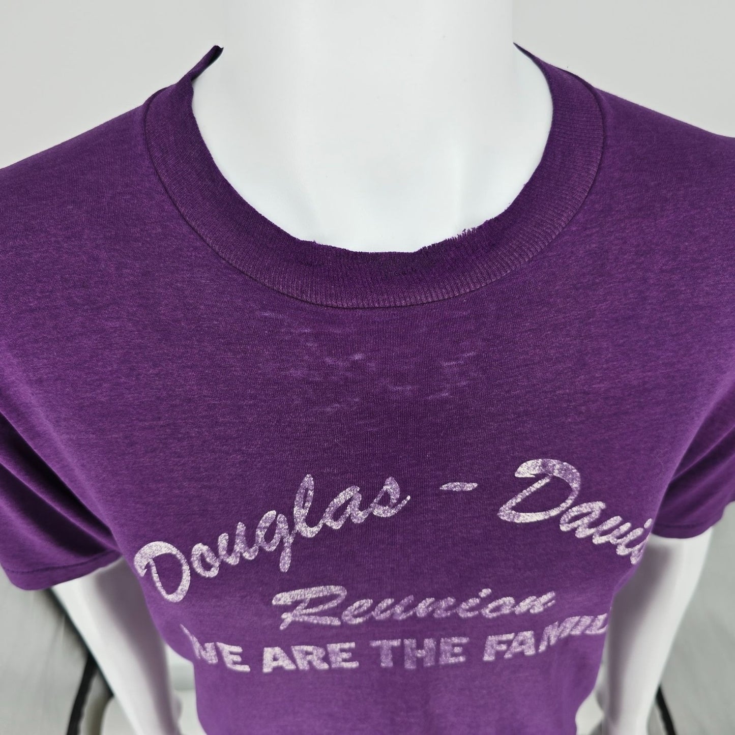 Distressed 1990s Douglas-Davis 1993 Family Reunion Purple T-Shirt (XL)