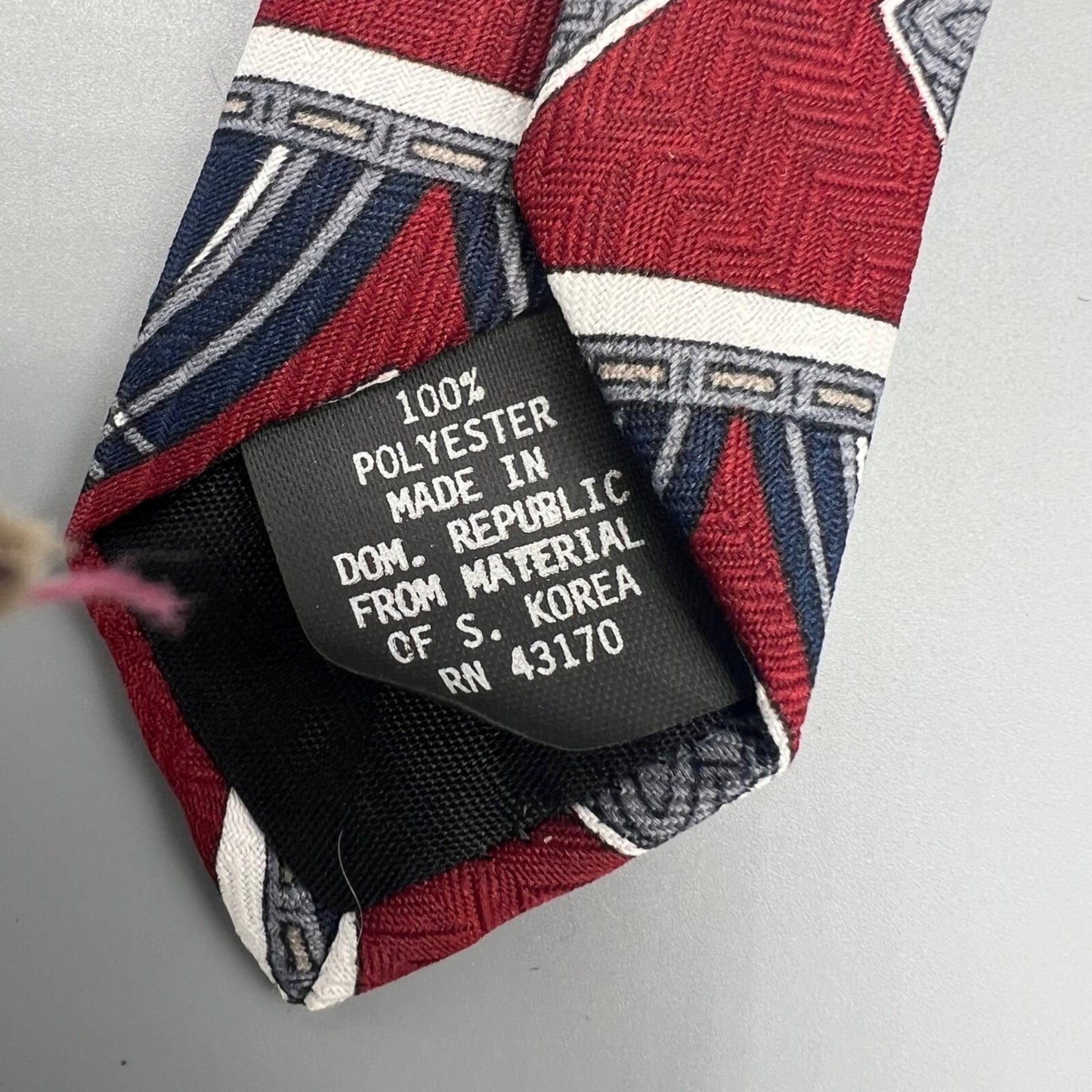 Paco Rabanne Paris Mens Red & Blue Geometric Pattern Classic Width Necktie