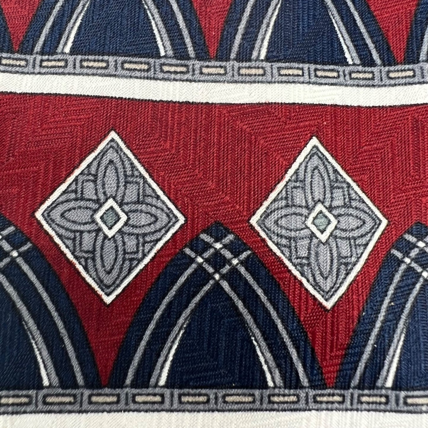 Paco Rabanne Paris Mens Red & Blue Geometric Pattern Classic Width Necktie