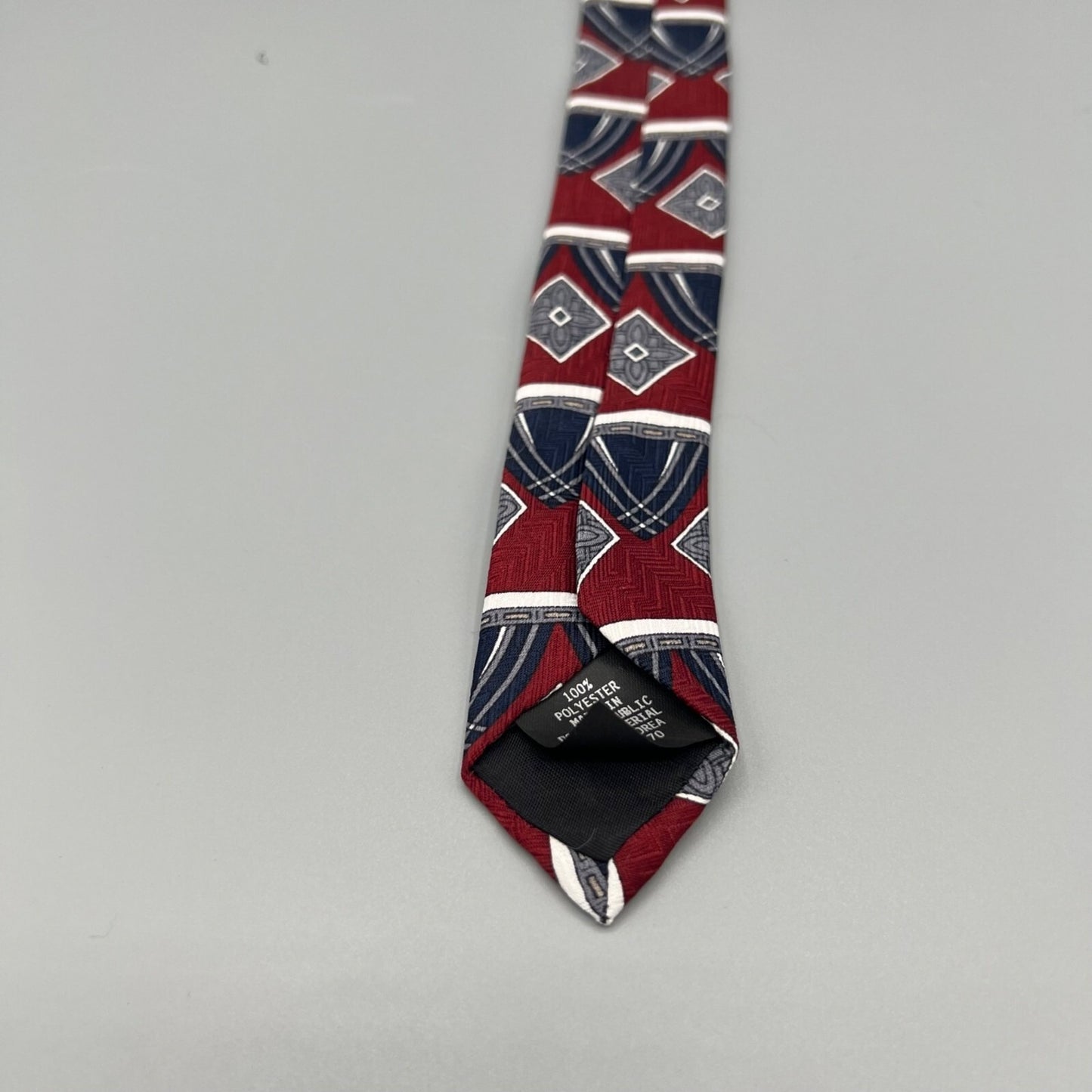 Paco Rabanne Paris Mens Red & Blue Geometric Pattern Classic Width Necktie