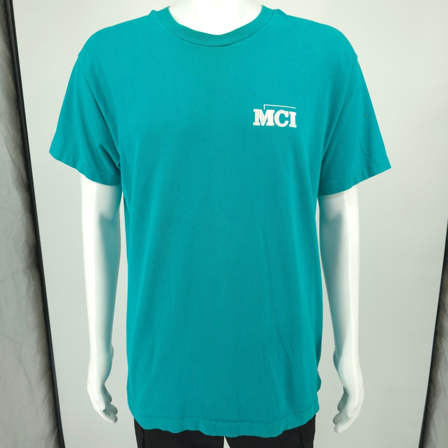 Vintage 1990s Teal MCI Business Information Technology Competition T-Shirt (L)