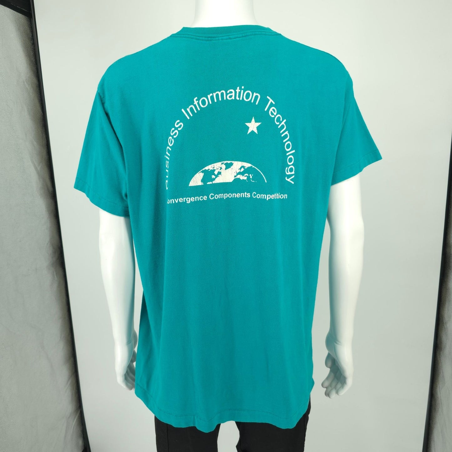 Vintage 1990s Teal MCI Business Information Technology Competition T-Shirt (L)
