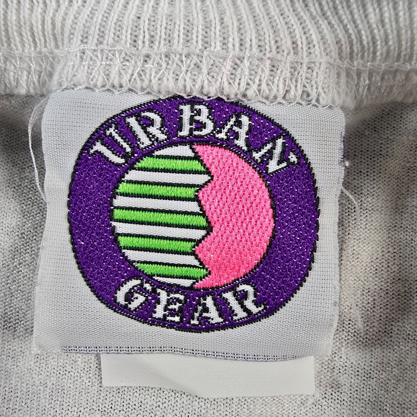 Vintage 1980s Urban Gear Urban Surf Beach Gear Cropped Neon T-Shirt (L/XL)