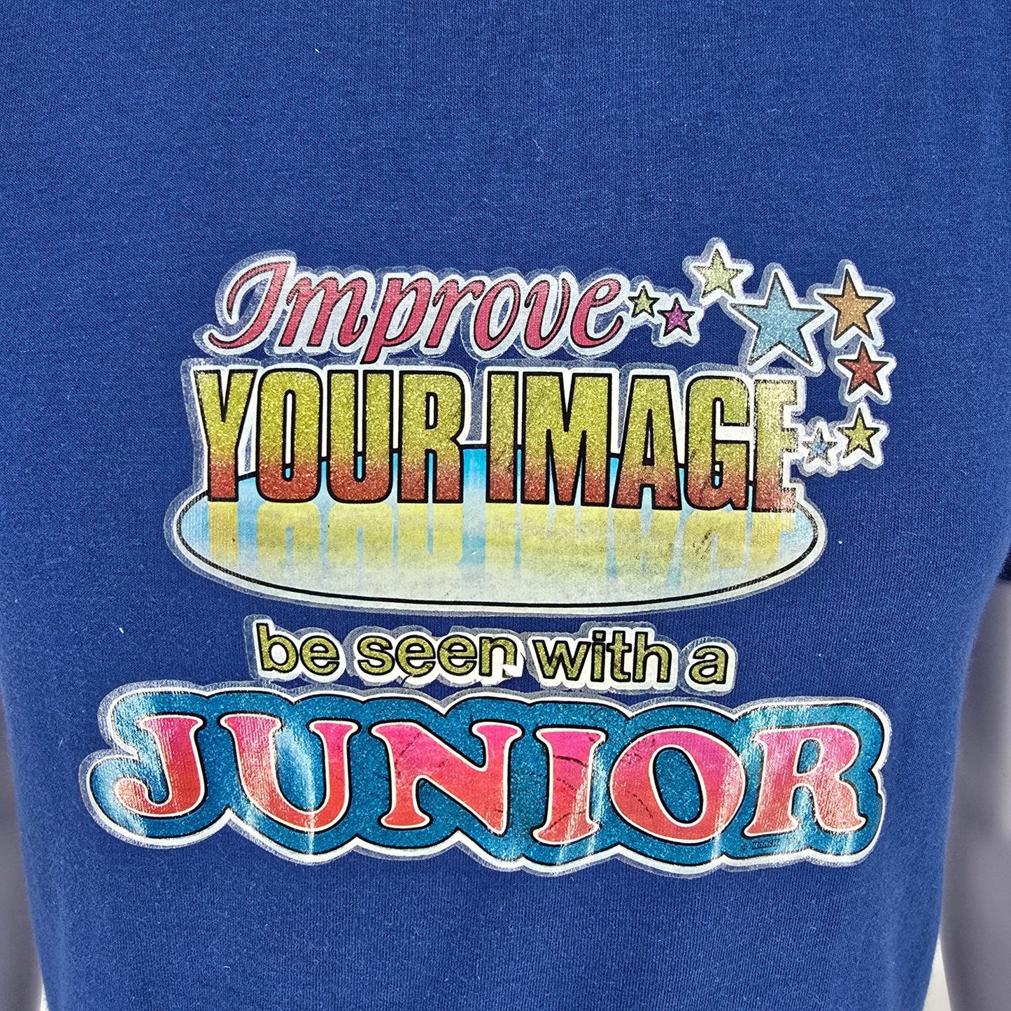Vintage 1980s Velva Sheen/Roach "Improve Your Image" Iron-On T-Shirt (S)