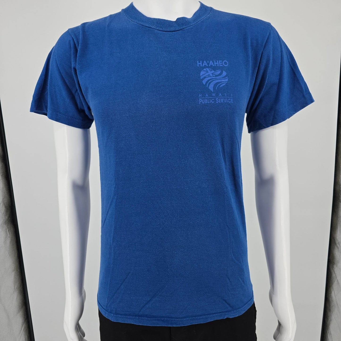 Vintage 1990s Blue Ha'aheo Hawaii Public Service Single Stitch T-Shirt (S/M)
