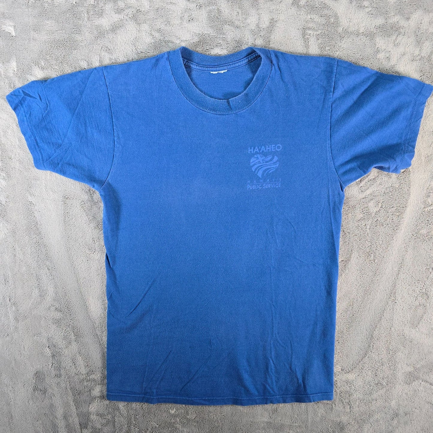 Vintage 1990s Blue Ha'aheo Hawaii Public Service Single Stitch T-Shirt (S/M)