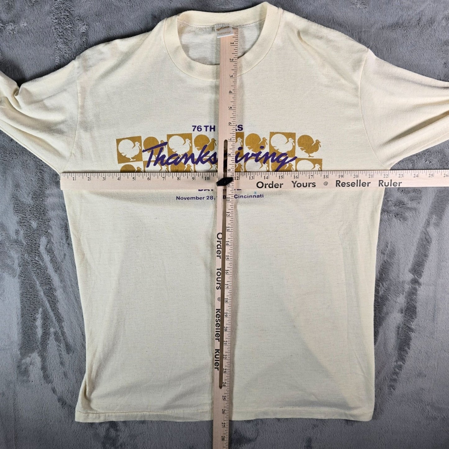 Vintage 1985 76th Elks Thanksgiving Day Race Cincinnati Long Sleeve T-Shirt (L)