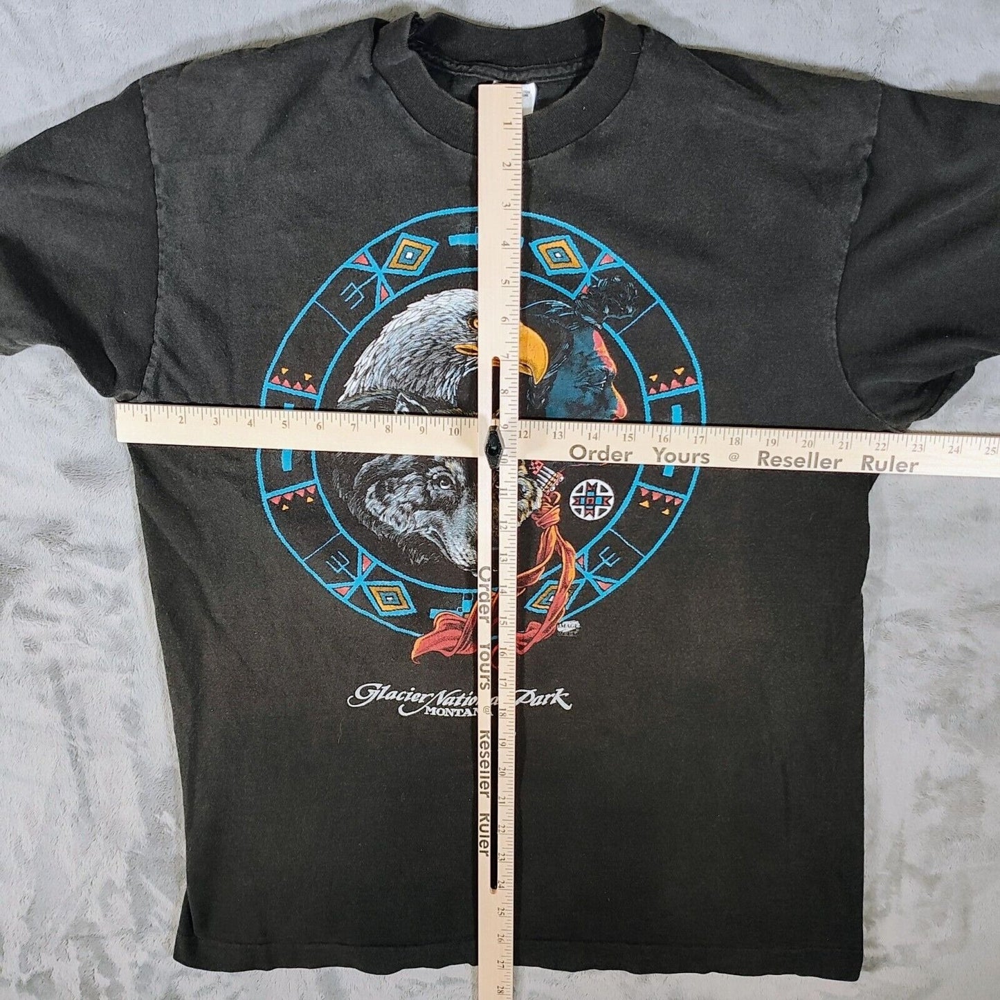 Vintage 1990s Single Stitch Glacier National Park Graphic Montana T-Shirt (L)