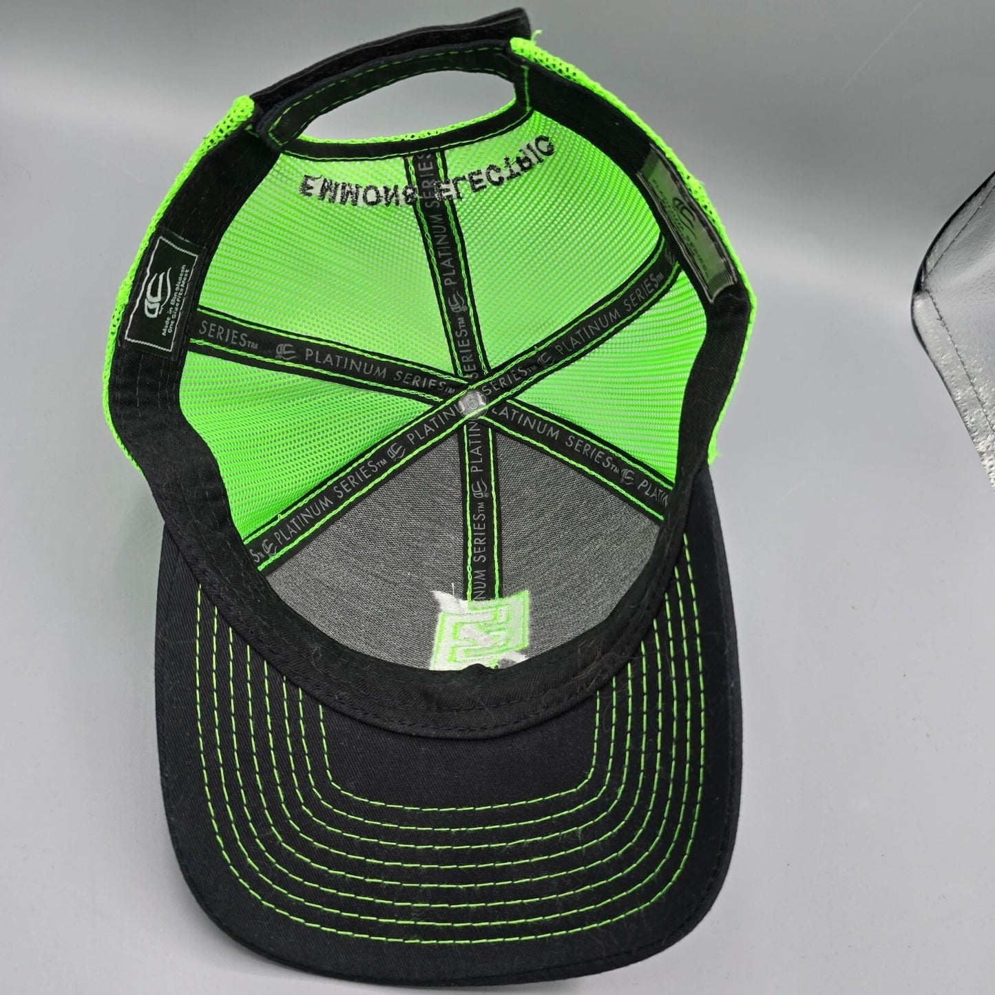 Outdoor Cap Platinum Series Black & Neon Green Emmons Electric Baseball Cap