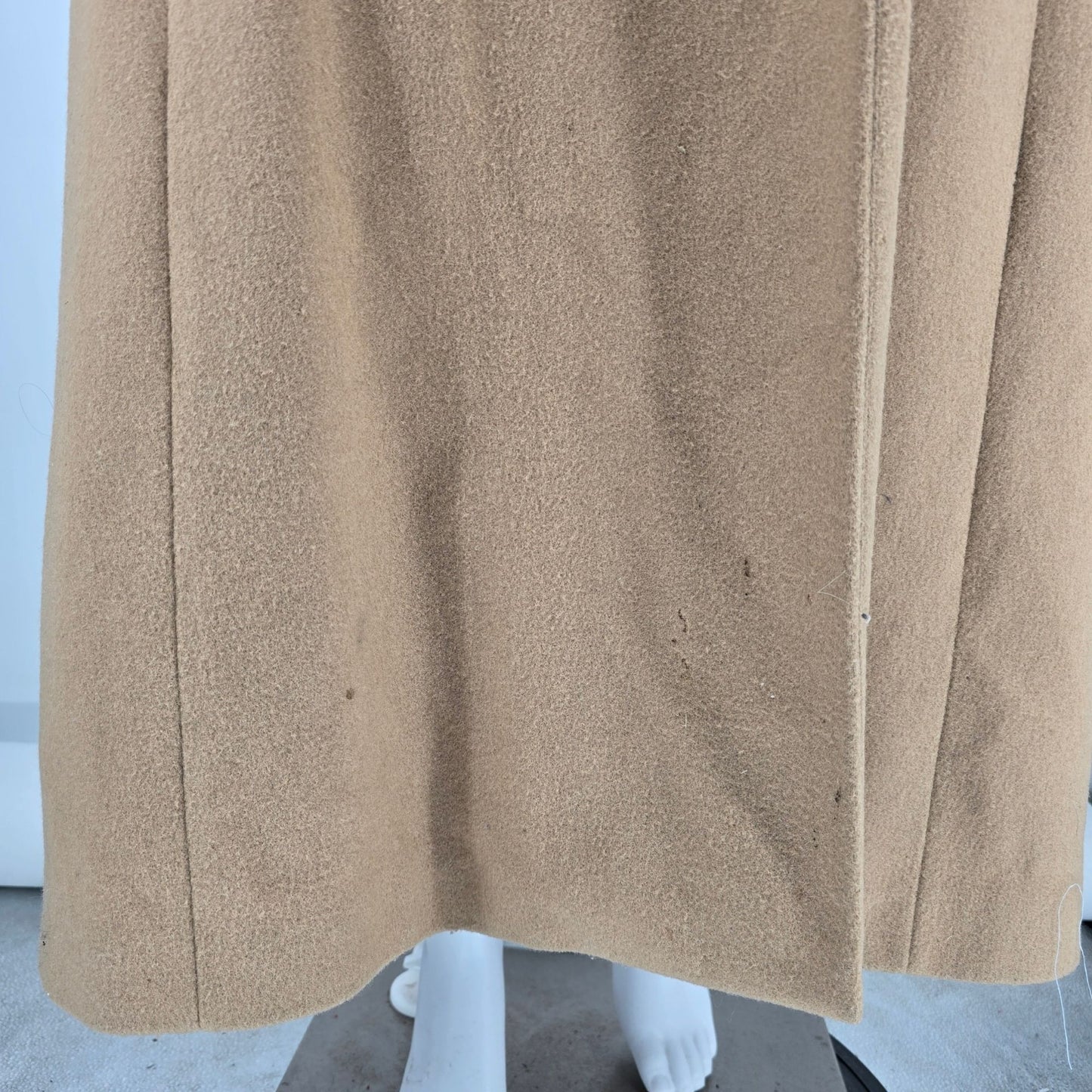 Vintage 1990s Charles Klein Women's Faux Fur Collar Wool Long Coat (Size 10/S)