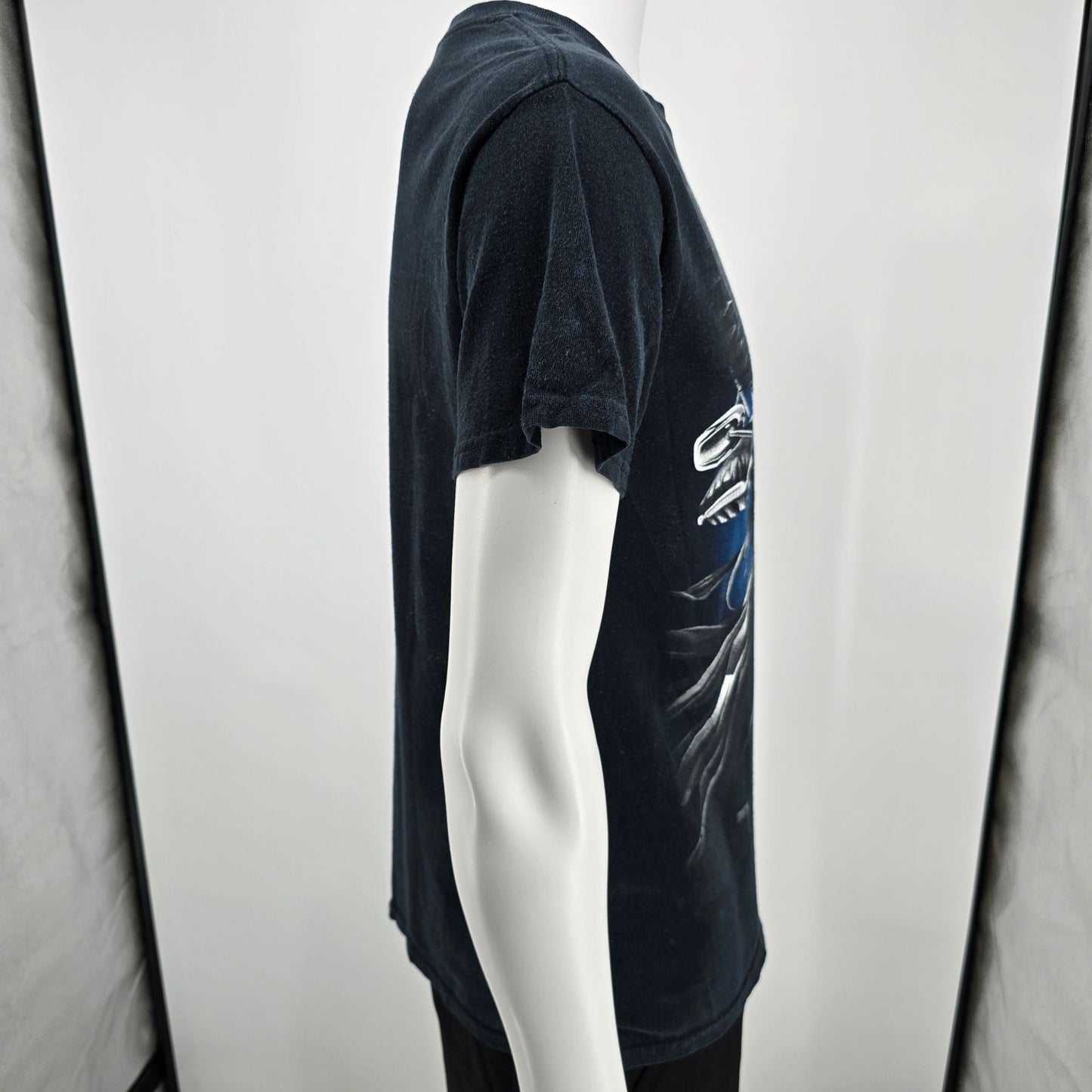 2010s Gildan Heavy Cotton Grim Reaper Motorcycle Graphic Biker T-Shirt (M) *Fair