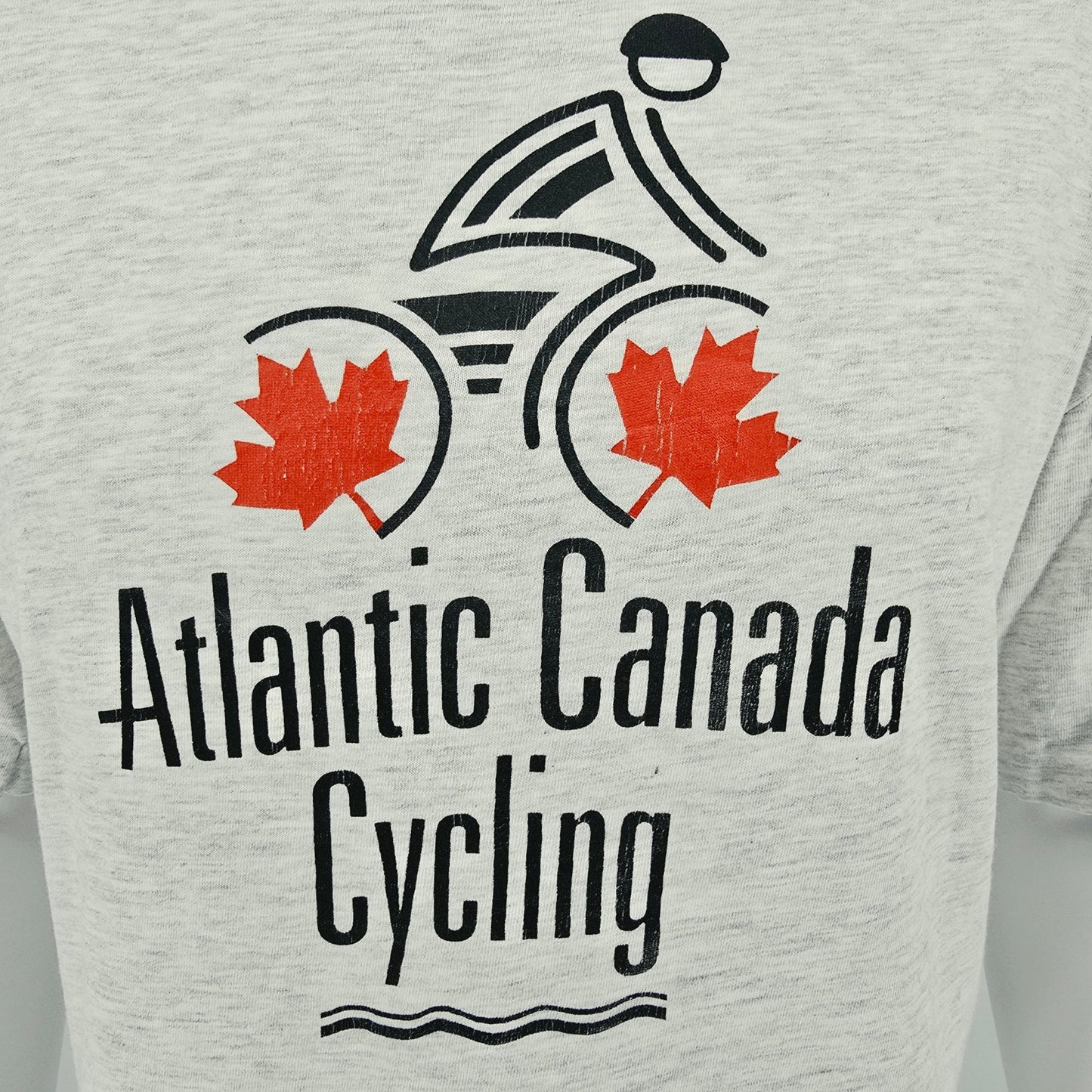 Vintage 1990s Hanes Beefy-T Heather Gray Atlantic Canada Cycling T-Shirt (XL)