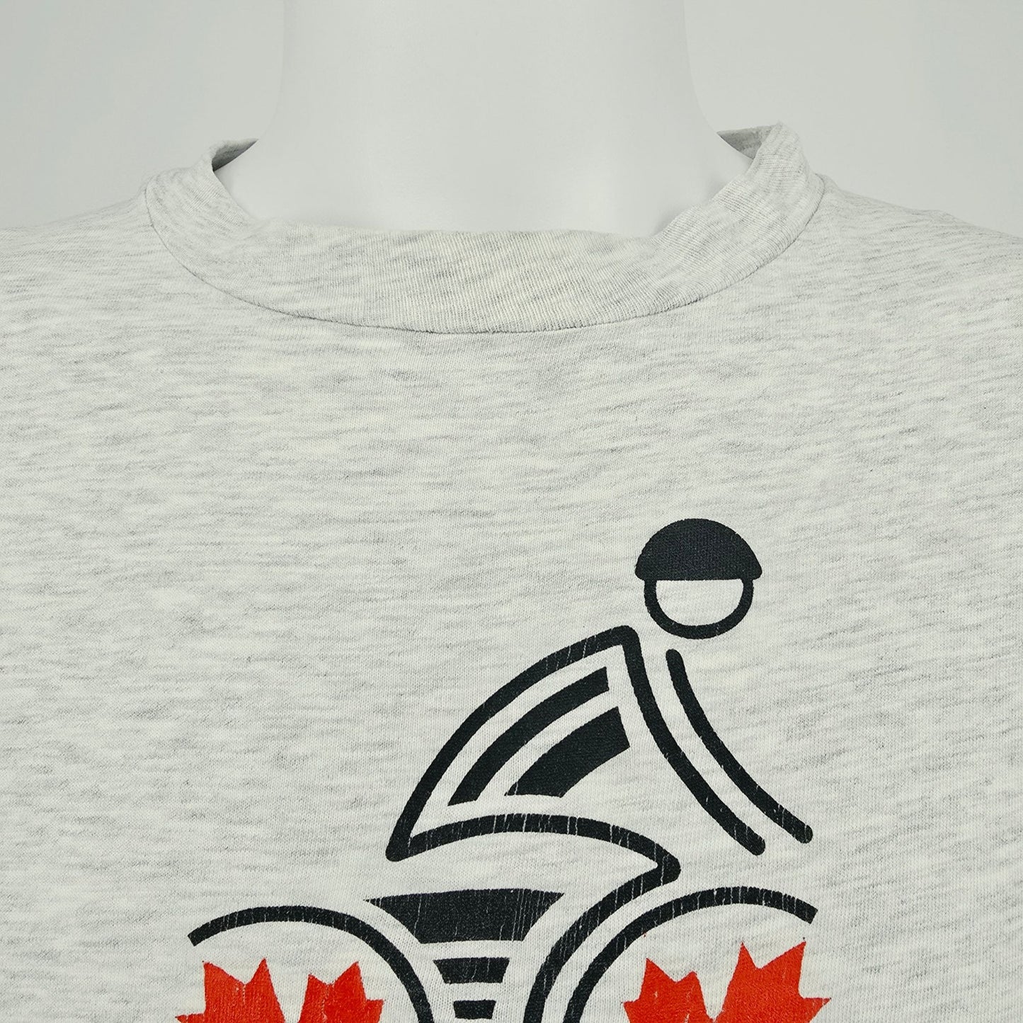 Vintage 1990s Hanes Beefy-T Heather Gray Atlantic Canada Cycling T-Shirt (XL)