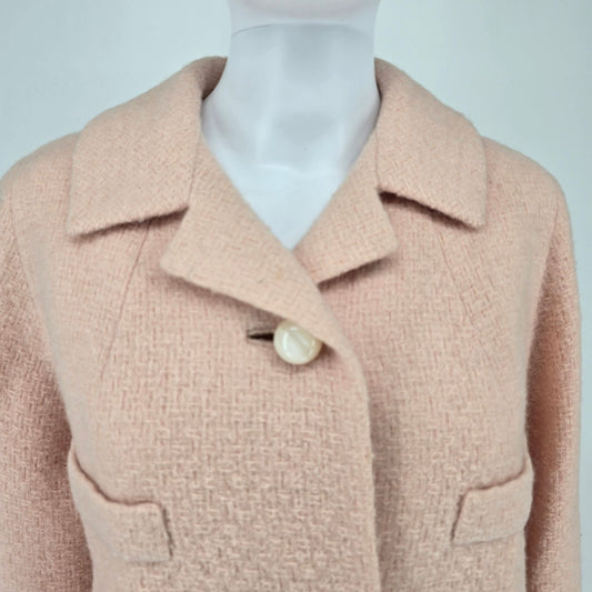 Vintage 1960s Marshall Field & Company Frank Gallant Blush Pink Mod Coat (L)