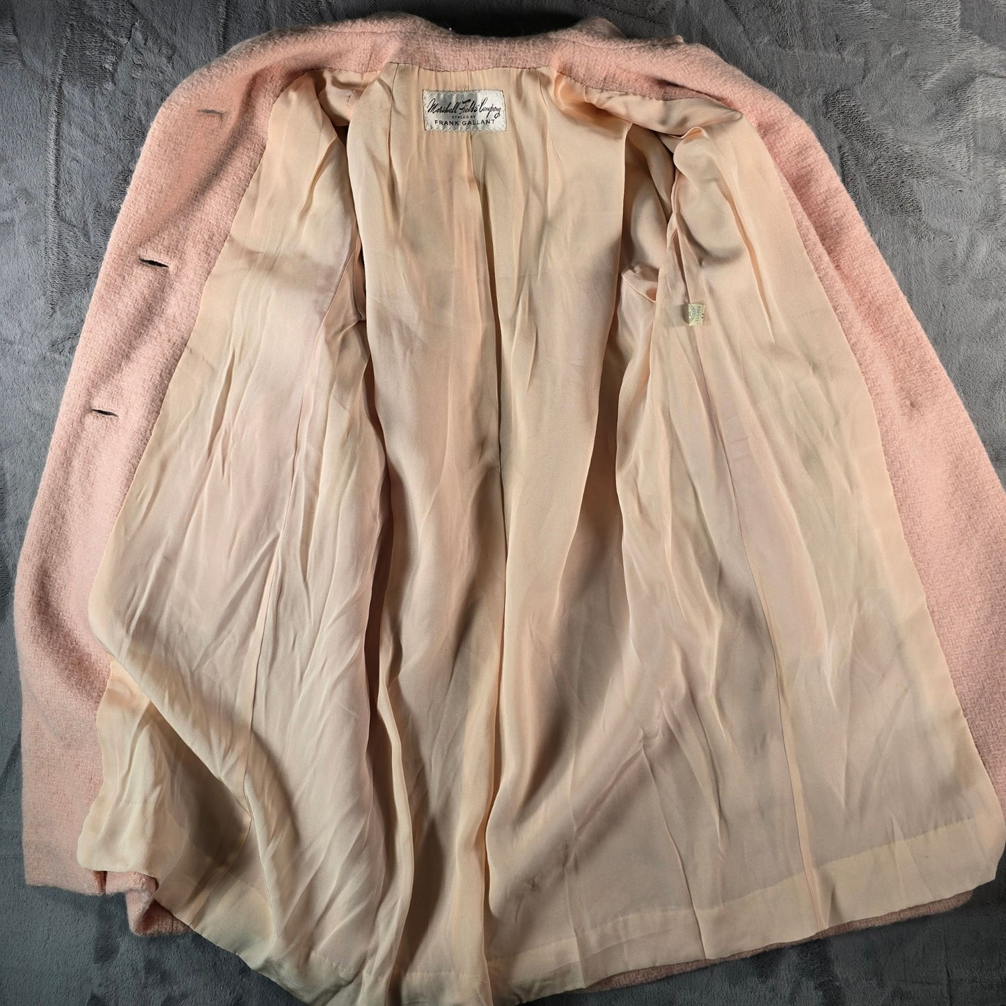 Vintage 1960s Marshall Field & Company Frank Gallant Blush Pink Mod Coat (L)