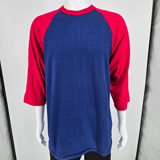 Vintage 1990s NWD Deadstock Munsingwear 3/4 Sleeve Blank Raglan Baseball Tee (L)