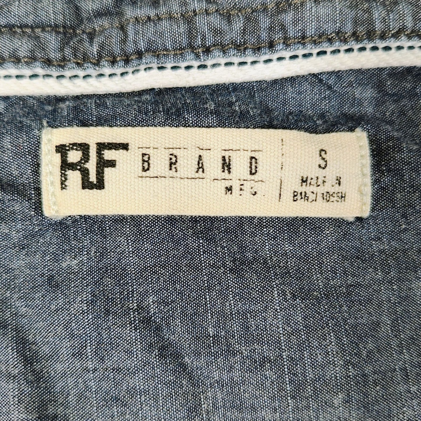 RF Brand MFG Mens Blue Plaid Long Sleeve Button-Up Flannel Shirt (Small)