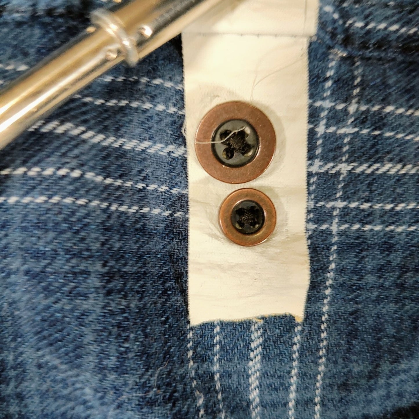 RF Brand MFG Mens Blue Plaid Long Sleeve Button-Up Flannel Shirt (Small)