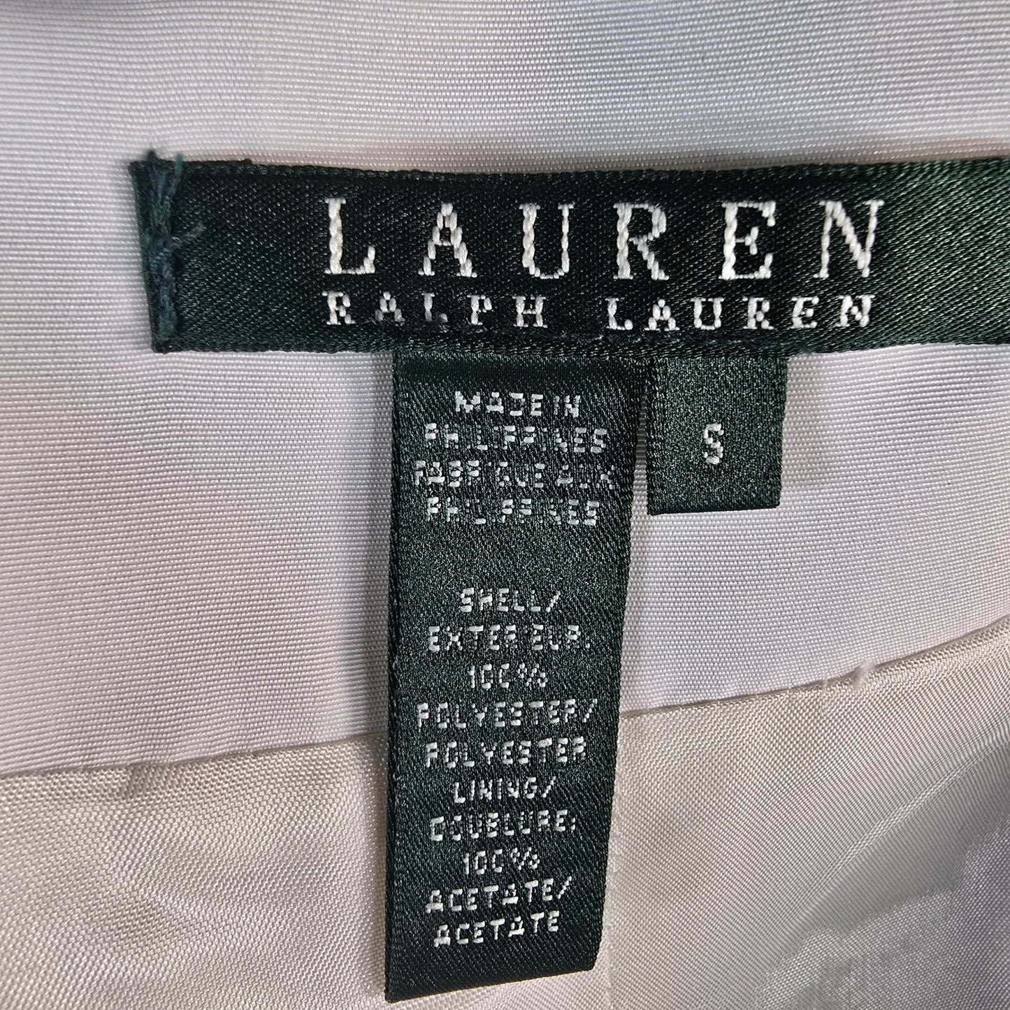 2000s Lauren Ralph Lauren White Polyester Nautical Anchor Button Jacket (S)
