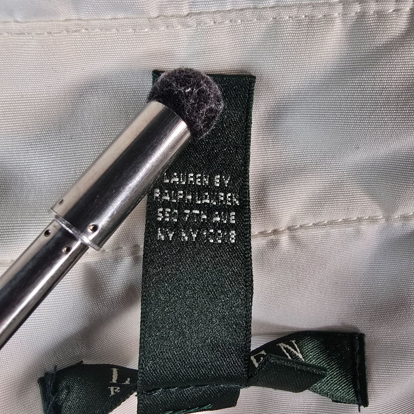 2000s Lauren Ralph Lauren White Polyester Nautical Anchor Button Jacket (S)