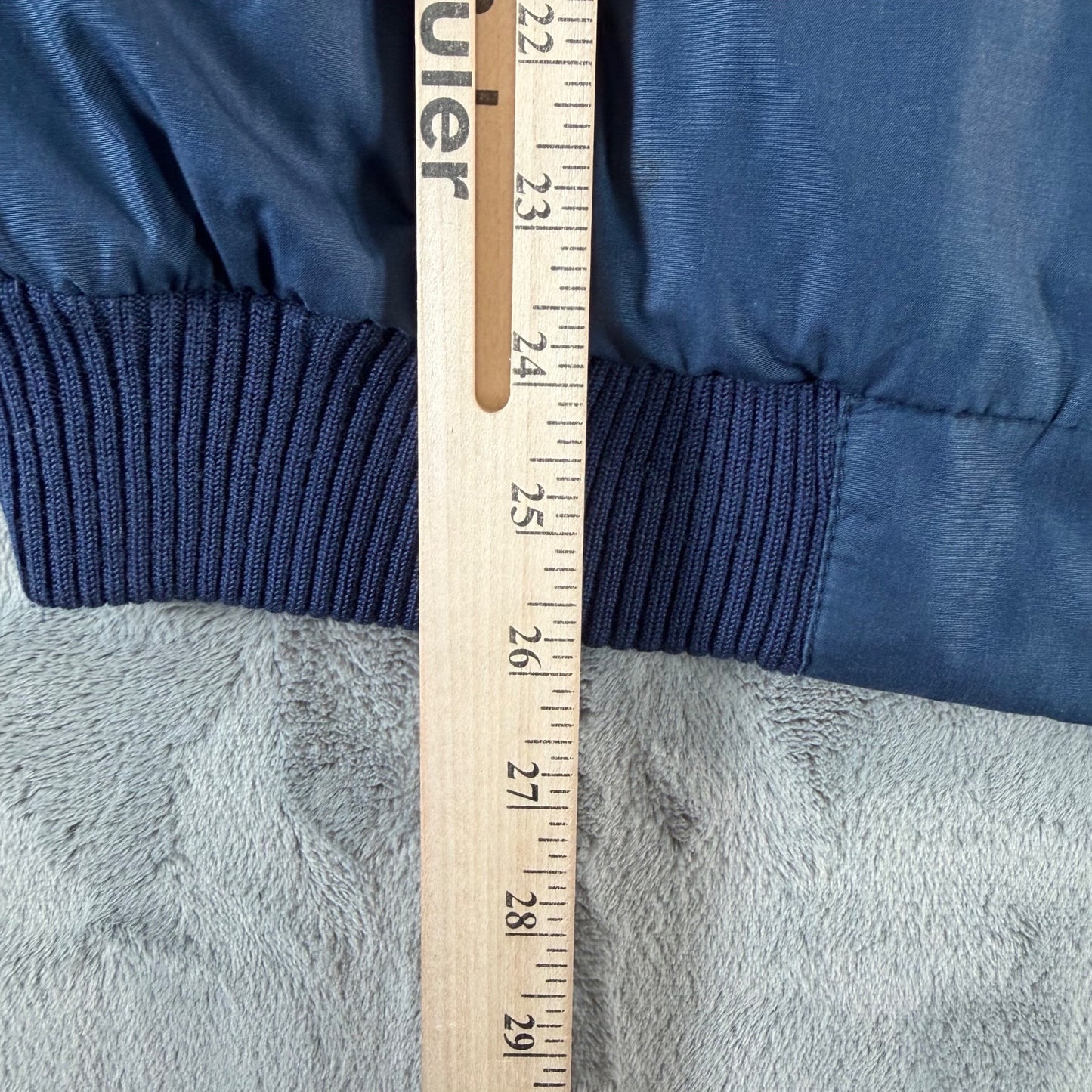 Vintage 1980s Members Only Blue Padded Bomber Jacket (Size 40/Medium)