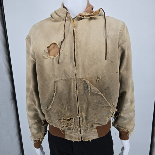 Thrashed Vintage 1990s Carhartt JR106/J03 BRN Thermal-Lined Active Jacket (L)