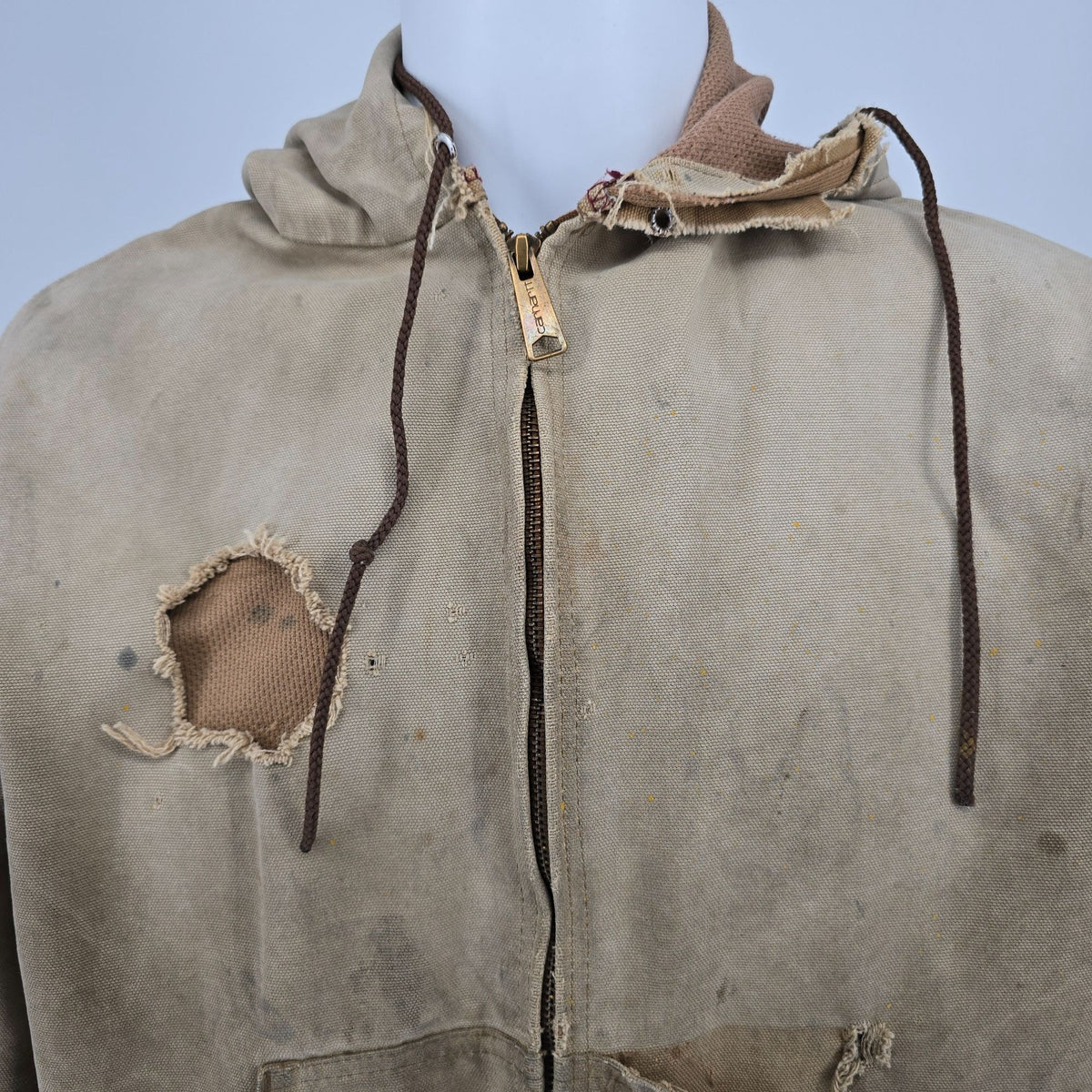 Thrashed Vintage 1990s Carhartt JR106/J03 BRN Thermal-Lined Active Jacket (L)