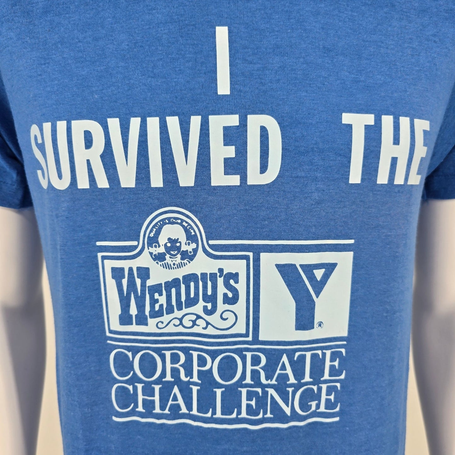 Vintage 1980s"I Survived the Wendy's YMCA Corporate Challenge" T-Shirt (S/M)