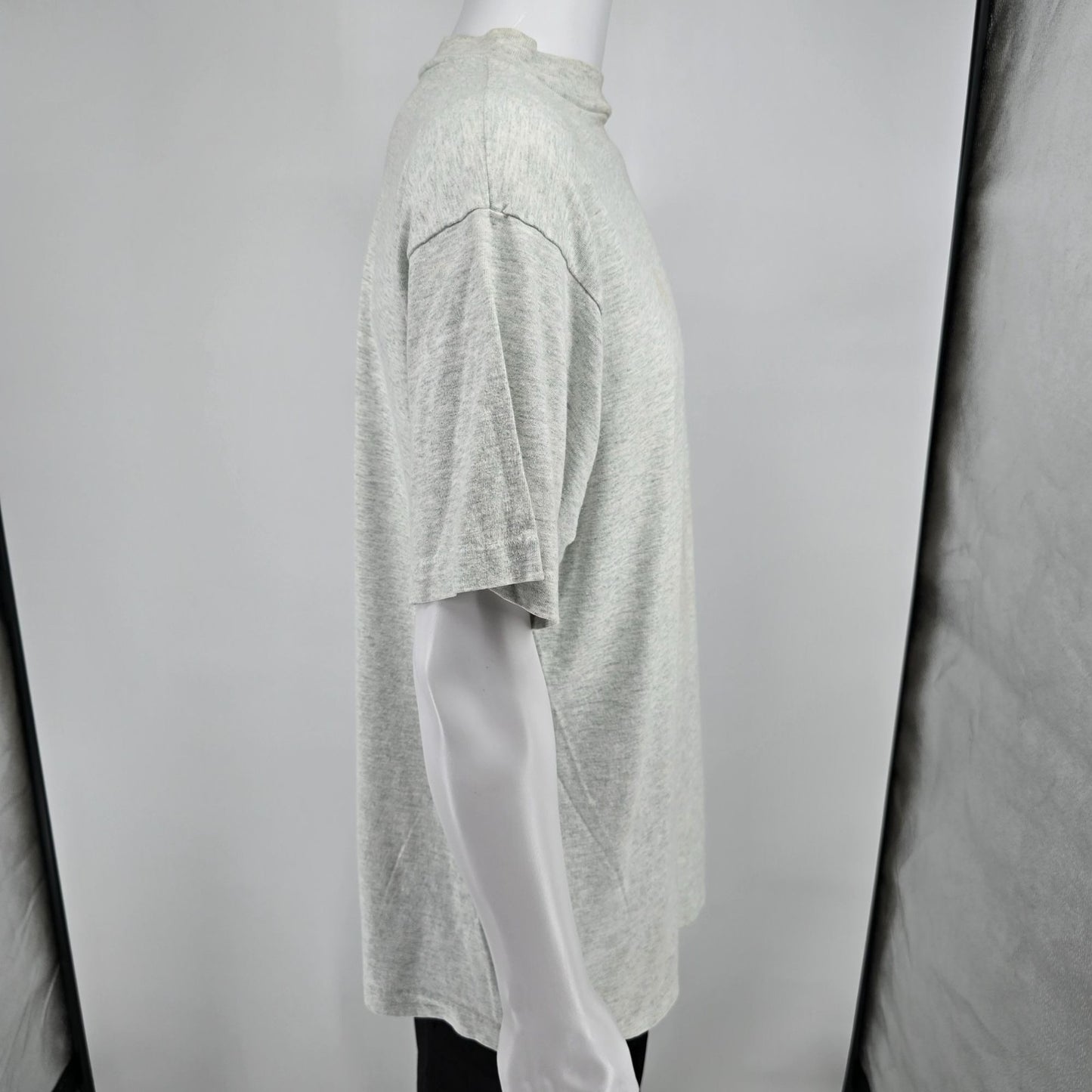 Distressed 1990s BVD Leisurewear Light Gray Blank Single Stitch T-Shirt (XL)