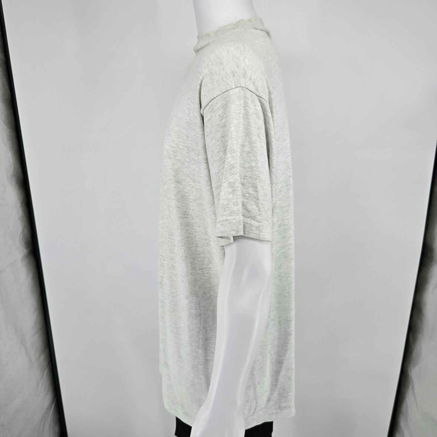 Distressed 1990s BVD Leisurewear Light Gray Blank Single Stitch T-Shirt (XL)